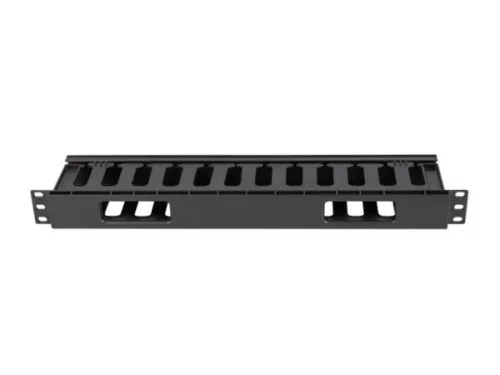 Lanberg AK-1703-B 19" 1U műanyag csatornás fekete kábelrendező