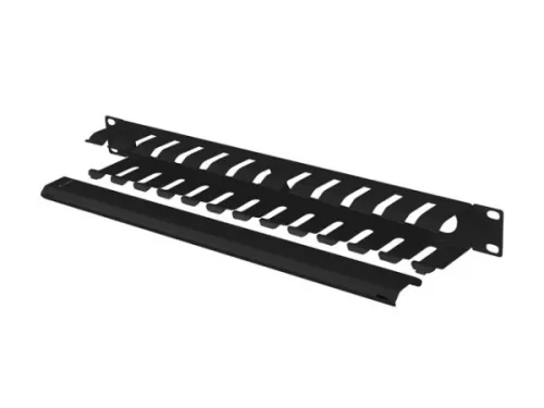 Lanberg AK-1704-B 19" 1U fekete csatornás kábelrendező