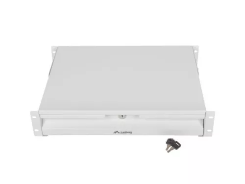 Lanberg AK-2001-S 19" 2U MÉLY:360mm MAX: 90kg 4 ponton rögzíthető fix szürke rack fiók