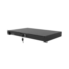   Lanberg AK-2002-B 19" 1U 483x270mm 4x ponton rögzíthető 30kg terhelhetőségű fekete rack fiók
