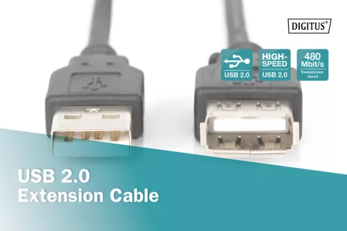 DIGITUS AK-300202-030-S High Speed duplán árnyékolt USB 2.0 hosszabbító kábel 3m