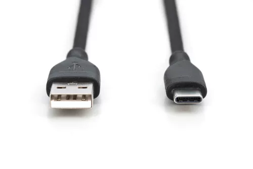 DIGITUS AK-300340-020-S High Speed USB-A 2.0 - USB Type-C szilikon kábel 2m