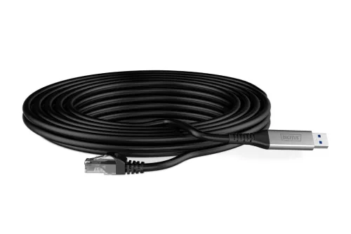 DIGITUS AK-300600-020-S Cat.6A 1GbE RJ45 S/FTP LSZH USB-A 3.2 Gen1 Ethernet kábel 2m