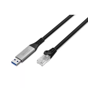   DIGITUS AK-300600-150-S Cat.6A 1GbE RJ45 S/FTP LSZH USB-A 3.2 Gen1 Ethernet kábel 15m