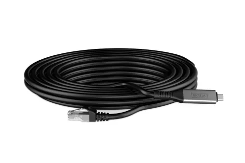 DIGITUS AK-300601-020-S Cat.6A 1GbE RJ45 S/FTP LSZH USB 3.2 Gen1 type-C Ethernet kábel 2m