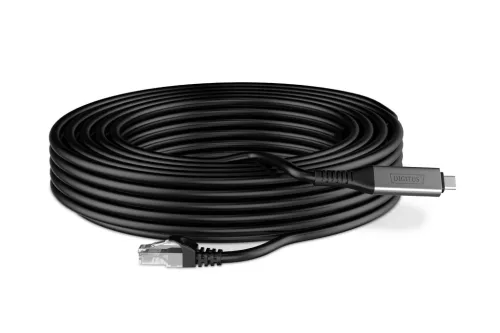 DIGITUS AK-300601-150-S Cat.6A 1GbE RJ45 S/FTP LSZH USB 3.2 Gen1 type-C Ethernet kábel 15m