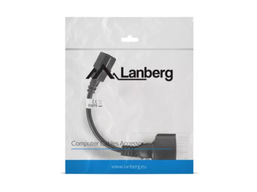 Lanberg CA-C14E-10CC-0018-BK C14 apa - SCHUKO anya átalakító 20cm