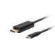 Lanberg CA-CMDP-10CU-0005-BK DisplayPort 1.2 (M) - USB Type-C (M) UHD 4K CU fekete aranyozott DisplayPort kábel 0,5m