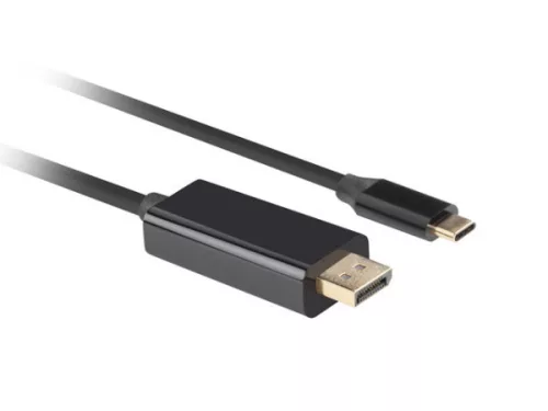 Lanberg CA-CMDP-10CU-0005-BK DisplayPort 1.2 (M) - USB Type-C (M) UHD 4K CU fekete aranyozott DisplayPort kábel 0,5m