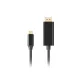 Lanberg CA-CMDP-10CU-0018-BK DisplayPort 1.2 (M) - USB Type-C (M) UHD 4K CU fekete aranyozott DisplayPort kábel 1,8m