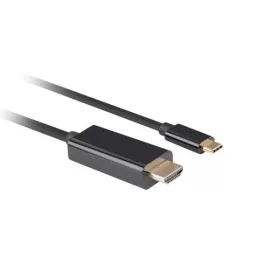  Lanberg CA-CMHD-10CU-0005-BK HDMI 2.0(M ) - USB Type-C(M) UHD 4K 60Hz fekete aranyozott HDMI kábel 0.5m