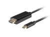 Lanberg CA-CMHD-10CU-0005-BK HDMI 2.0(M ) - USB Type-C(M) UHD 4K 60Hz fekete aranyozott HDMI kábel 0.5m