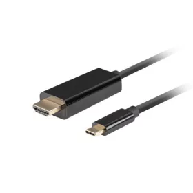   Lanberg CA-CMHD-10CU-0010-BK HDMI 2.0(M) - USB Type-C (M) UHD 4K 60Hz fekete aranyozott HDMI kábel 1m