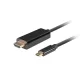 Lanberg CA-CMHD-10CU-0010-BK HDMI 2.0(M) - USB Type-C (M) UHD 4K 60Hz fekete aranyozott HDMI kábel 1m