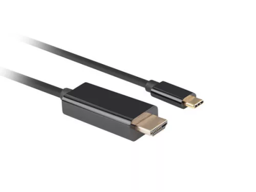Lanberg CA-CMHD-10CU-0018-BK HDMI 2.0(M ) - USB Type-C(M) UHD 4K 60Hz fekete aranyozott HDMI kábel 1,8m