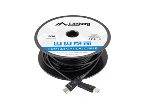 Lanberg CA-HDMI-30FB-1000-BK HDMI 2.1 apa-apa fekete aktív optikai AOC kábel 100m