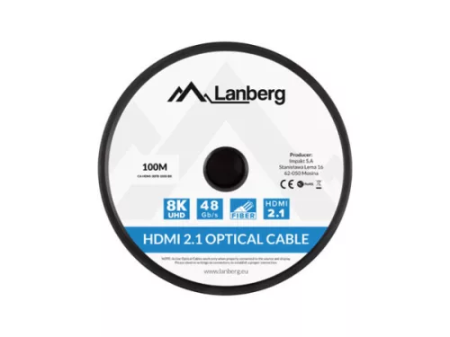 Lanberg CA-HDMI-30FB-1000-BK HDMI 2.1 apa-apa fekete aktív optikai AOC kábel 100m