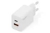 DIGITUS DA-10301 1xUSB-C 1x USB-A GaN II 30W fehér gyorstöltő adapter