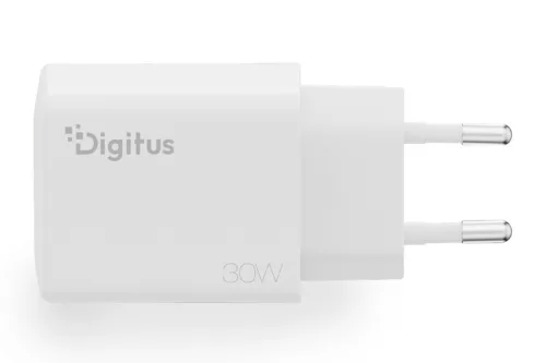 DIGITUS DA-10301 1xUSB-C 1x USB-A GaN II 30W fehér gyorstöltő adapter