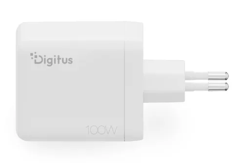 DIGITUS DA-10301 2xUSB-C 1x USB-A GaN II 100W fehér gyorstöltő adapter