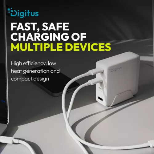 DIGITUS DA-10305 3xUSB-C 1x USB-A GaN II 140W fehér gyorstöltő adapter