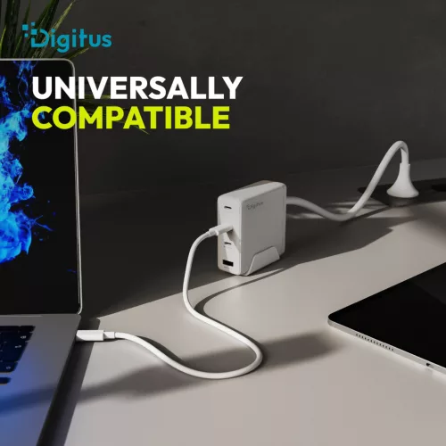 DIGITUS DA-10305 3xUSB-C 1x USB-A GaN II 140W fehér gyorstöltő adapter