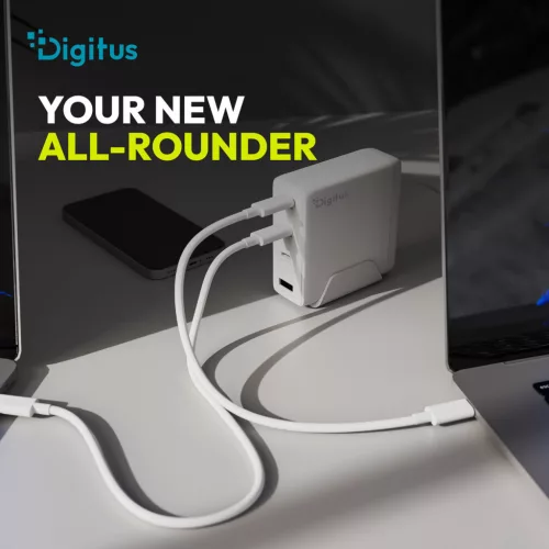 DIGITUS DA-10305 3xUSB-C 1x USB-A GaN II 140W fehér gyorstöltő adapter