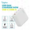 DIGITUS DA-10305 3xUSB-C 1x USB-A GaN II 140W fehér gyorstöltő adapter