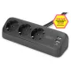 DIGITUS DA-70625 3 aljzatos 2x USB-A 1x USB-C fekete 1,5m asztali elosztó