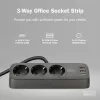 DIGITUS DA-70625 3 aljzatos 2x USB-A 1x USB-C fekete 1,5m asztali elosztó