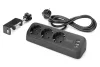 DIGITUS DA-70625 3 aljzatos 2x USB-A 1x USB-C fekete 1,5m asztali elosztó