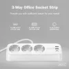 DIGITUS DA-70626 3 aljzatos 2x USB-A 1x USB-C fehér 1,5m asztali elosztó