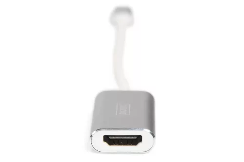 DIGITUS DA-70836 USB-C Gen 3.2 HDMI 4K UHD 60Hz 15cm alumínium ezüst grafikus adapter
