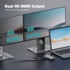 DIGITUS DA-70915 8 portos USB-C 2x HDMI 3x USB 3.0 1x RJ45 LAN 1x SD 1x MicroSD 1x USB-CPD dokkolóállomás