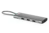 DIGITUS DA-70920 8 portos 1x USB-C 3x USB-A Gen 3.2 5Gbit/s 3x USB-A 2.0 1x USB-C Power Delivery 1x HDMI 2.0 UHD 4K 60Hz 1xGbE RJ45 LAN port alumínium szürke dokkolóállomás