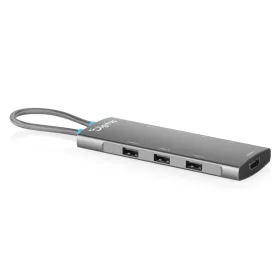   DIGITUS DA-70920 8 portos 1x USB-C 3x USB-A Gen 3.2 5Gbit/s 3x USB-A 2.0 1x USB-C Power Delivery 1x HDMI 2.0 UHD 4K 60Hz 1xGbE RJ45 LAN port alumínium szürke dokkolóállomás