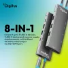 DIGITUS DA-70920 8 portos 1x USB-C 3x USB-A Gen 3.2 5Gbit/s 3x USB-A 2.0 1x USB-C Power Delivery 1x HDMI 2.0 UHD 4K 60Hz 1xGbE RJ45 LAN port alumínium szürke dokkolóállomás