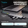 DIGITUS DA-70920 8 portos 1x USB-C 3x USB-A Gen 3.2 5Gbit/s 3x USB-A 2.0 1x USB-C Power Delivery 1x HDMI 2.0 UHD 4K 60Hz 1xGbE RJ45 LAN port alumínium szürke dokkolóállomás