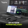 DIGITUS DA-70920 8 portos 1x USB-C 3x USB-A Gen 3.2 5Gbit/s 3x USB-A 2.0 1x USB-C Power Delivery 1x HDMI 2.0 UHD 4K 60Hz 1xGbE RJ45 LAN port alumínium szürke dokkolóállomás