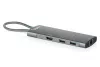 DIGITUS DA-70921 8 portos 4x USB-A 1x USB-C Gen 3.2 5Gbit/s 1x USB-C Power Delivery 1xGbE RJ45 LAN port 1x HDMI alumínium szürke dokkolóállomás