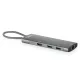 DIGITUS DA-70921 8 portos 4x USB-A 1x USB-C Gen 3.2 5Gbit/s 1x USB-C Power Delivery 1xGbE RJ45 LAN port 1x HDMI alumínium szürke dokkolóállomás