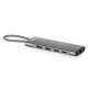 DIGITUS DA-70922 9 portos 4x USB-A 1x USB-C Gen 3.2 5Gbit/s 1x USB-C Power Delivery 2x HDMI 2.0 UHD 4K 60Hz 1xGbE RJ45 LAN port alumínium szürke dokkolóállomás