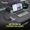 DIGITUS DA-70922 9 portos 4x USB-A 1x USB-C Gen 3.2 5Gbit/s 1x USB-C Power Delivery 2x HDMI 2.0 UHD 4K 60Hz 1xGbE RJ45 LAN port alumínium szürke dokkolóállomás