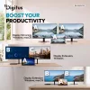 DIGITUS DA-70922 9 portos 4x USB-A 1x USB-C Gen 3.2 5Gbit/s 1x USB-C Power Delivery 2x HDMI 2.0 UHD 4K 60Hz 1xGbE RJ45 LAN port alumínium szürke dokkolóállomás