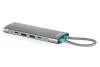 DIGITUS DA-70922 9 portos 4x USB-A 1x USB-C Gen 3.2 5Gbit/s 1x USB-C Power Delivery 2x HDMI 2.0 UHD 4K 60Hz 1xGbE RJ45 LAN port alumínium szürke dokkolóállomás