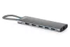DIGITUS DA-70923 11 portos 3x USB-A 2x USB-C Gen 3.2 5Gbit/s 2x USB-A 2.0 1x USB-C Power Delivery 2x HDMI 1xGbE RJ45 LAN port alumínium szürke dokkolóállomás
