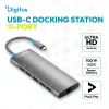 DIGITUS DA-70923 11 portos 3x USB-A 2x USB-C Gen 3.2 5Gbit/s 2x USB-A 2.0 1x USB-C Power Delivery 2x HDMI 1xGbE RJ45 LAN port alumínium szürke dokkolóállomás