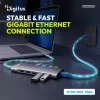 DIGITUS DA-70923 11 portos 3x USB-A 2x USB-C Gen 3.2 5Gbit/s 2x USB-A 2.0 1x USB-C Power Delivery 2x HDMI 1xGbE RJ45 LAN port alumínium szürke dokkolóállomás