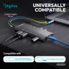 DIGITUS DA-70923 11 portos 3x USB-A 2x USB-C Gen 3.2 5Gbit/s 2x USB-A 2.0 1x USB-C Power Delivery 2x HDMI 1xGbE RJ45 LAN port alumínium szürke dokkolóállomás