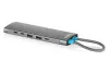 DIGITUS DA-70923 11 portos 3x USB-A 2x USB-C Gen 3.2 5Gbit/s 2x USB-A 2.0 1x USB-C Power Delivery 2x HDMI 1xGbE RJ45 LAN port alumínium szürke dokkolóállomás